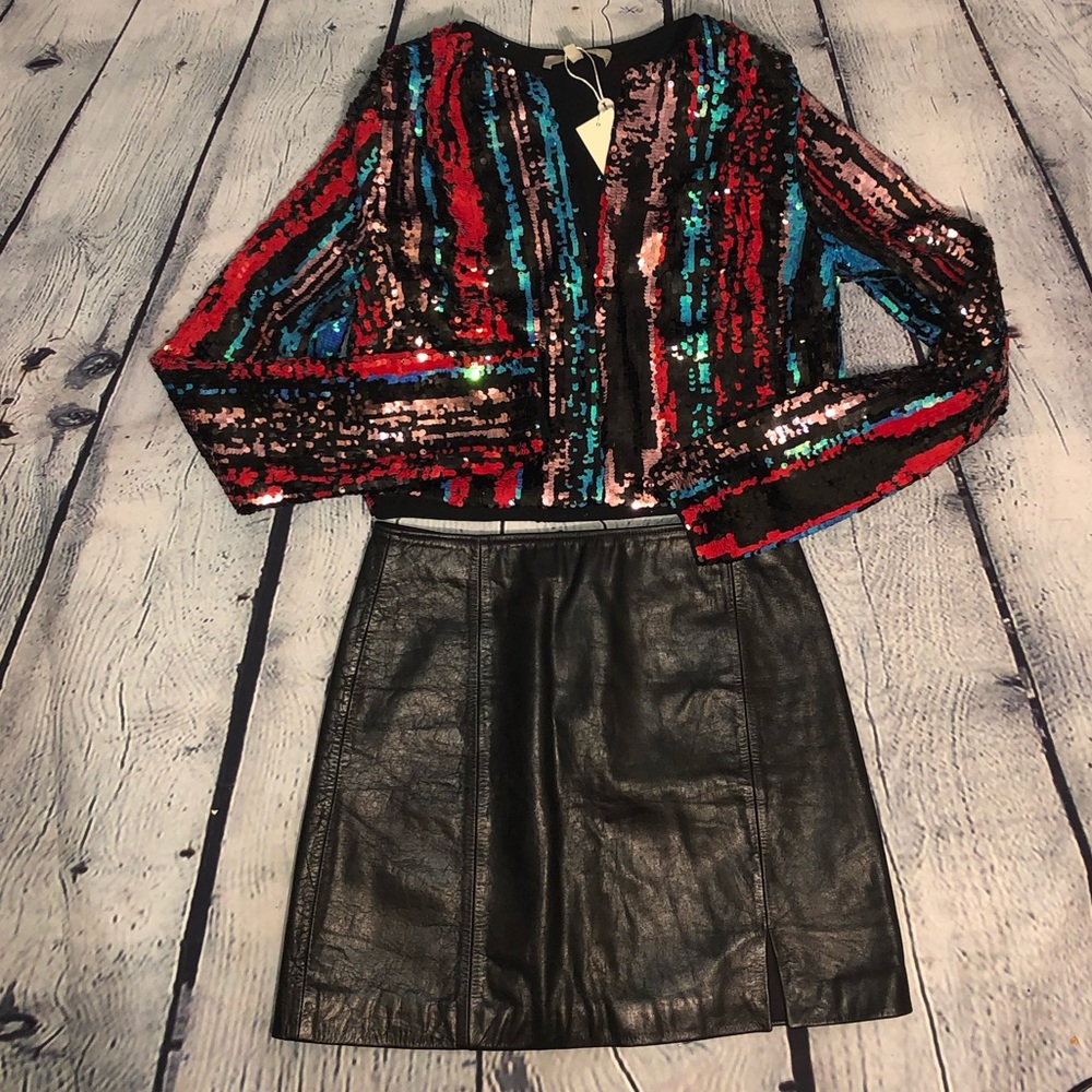Vintage Whet Blu 💯 Genuine Leather Skirt
